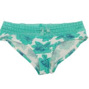 Victoria Secret Low Rise HipHugger Teal Floral Womens Panty Size Medium